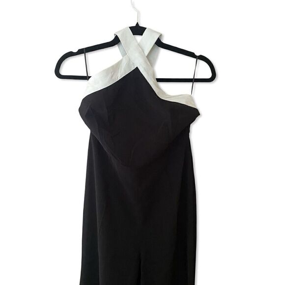 Superdown Laurien Cross Front Jumpsuit Black White Wide Leg NWT $88 Revolve Sz S - Picture 7 of 10